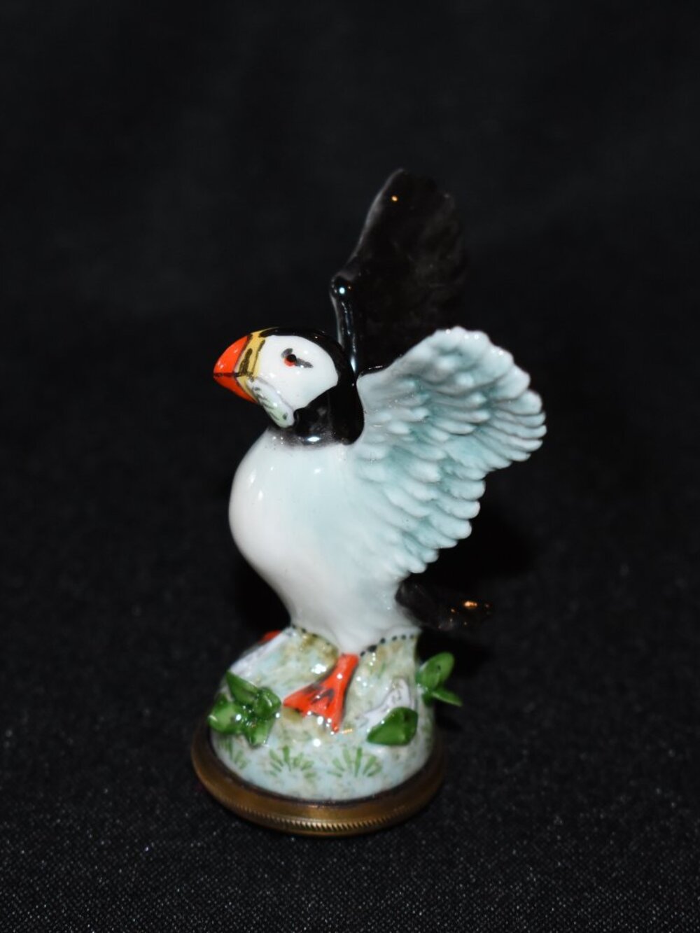 Staffordshire Enamels Orkney Puffin Trinket Box Handpainted Enamel on Copper